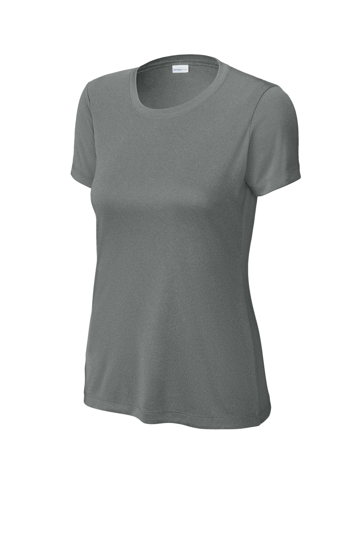 Front View of IronGreyHt Sport-Tek Women's PosiCharge Competitor Tee. LST350