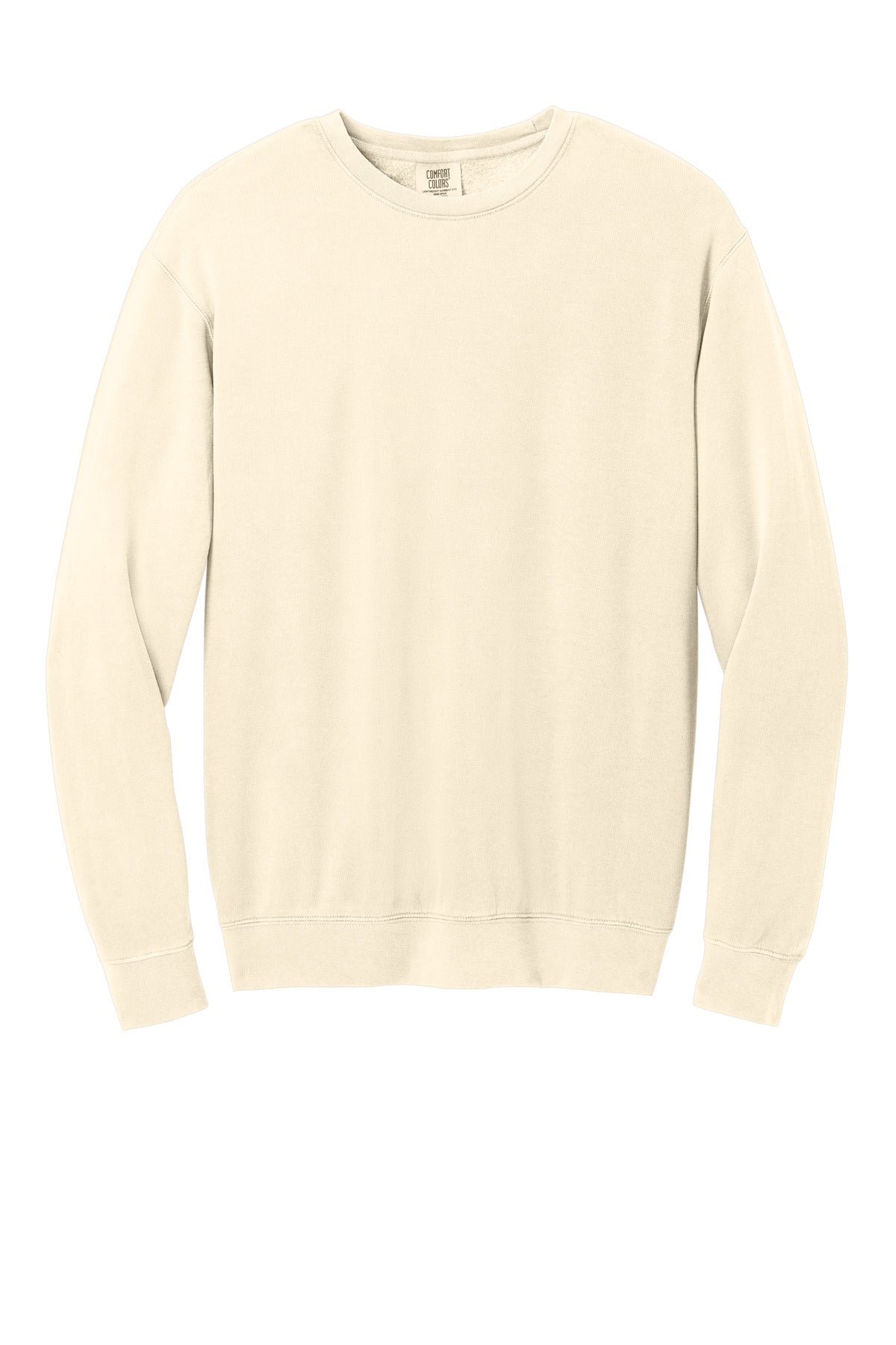 Front View of Ivory Comfort Colors Lightweight Crewneck Sweatshirt 1466