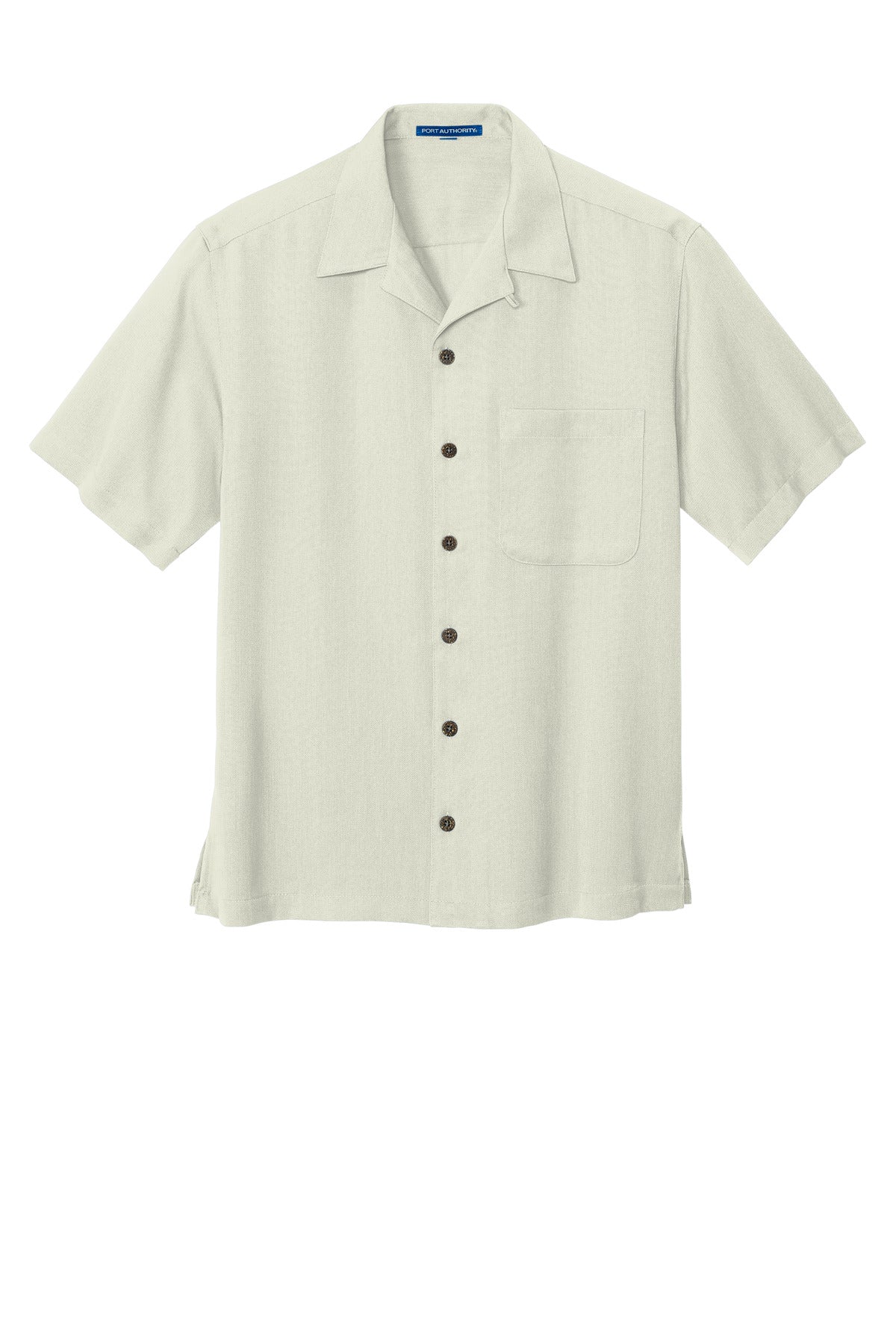 Front View of Ivory Port Authority Easy Care Camp Shirt. S535
