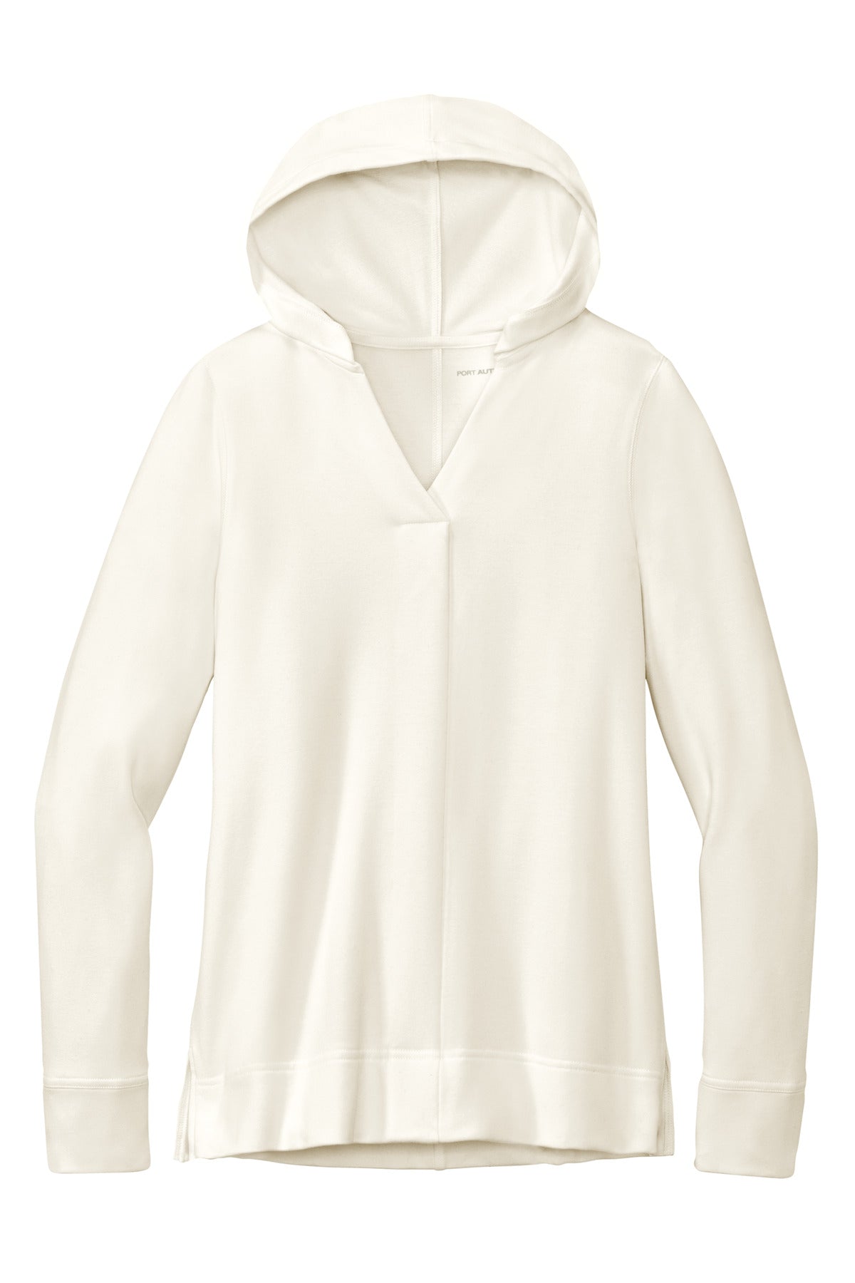 Front View of IvoryChiff Port Authority Women's Microterry Pullover Hoodie LK826