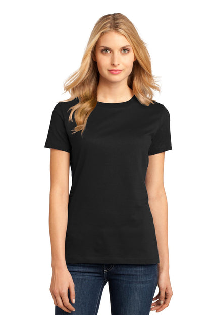 Front View of Jet Black District Women's Perfect Weight Tee. DM104L
