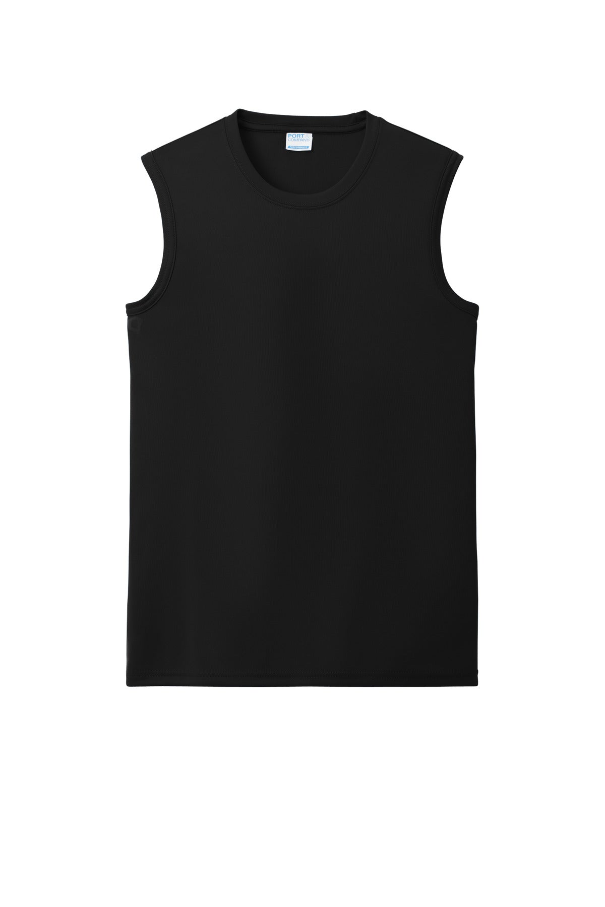 Front View of JetBlack Port & Company Performance Sleeveless Tee PC380SL