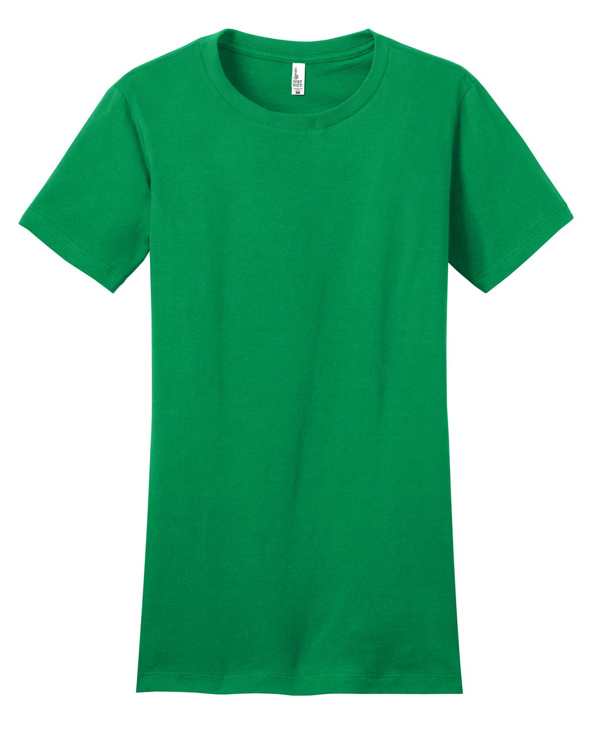 Front View of Kelly Green District Women's Fitted The Concert Tee DT5001
