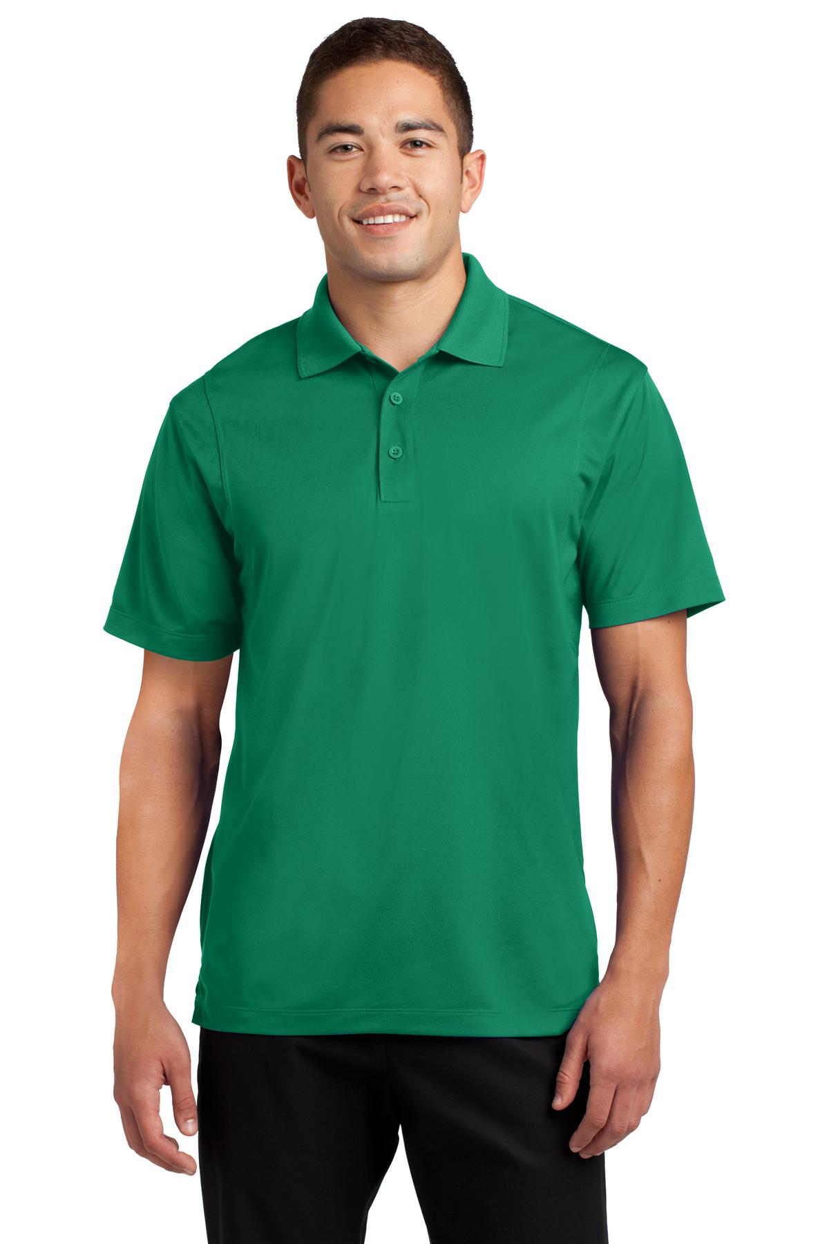 Front View of Kelly Green Sport-Tek Tall Micropique Sport-Wick Polo. TST650