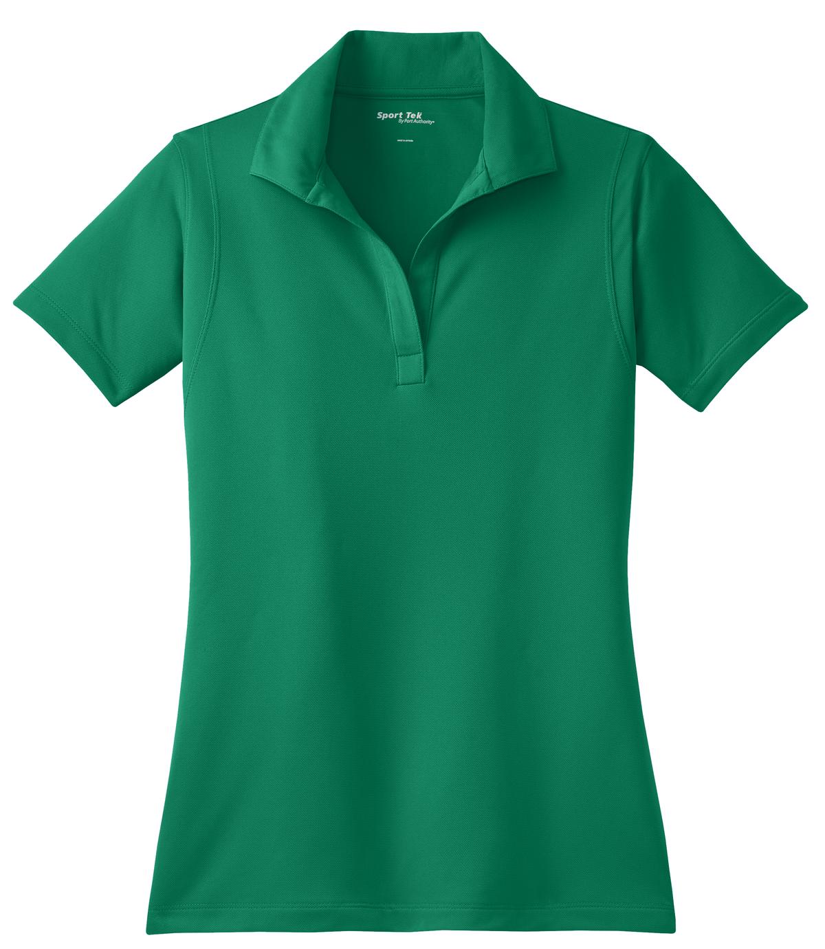 Front View of Kelly Green Sport-Tek Women's Micropique Sport-Wick Polo. LST650
