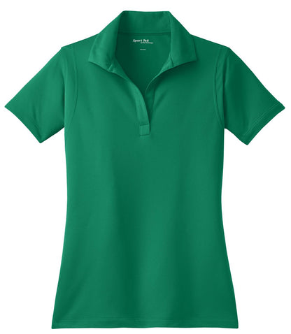 Front View of Kelly Green Sport-Tek Women's Micropique Sport-Wick Polo. LST650