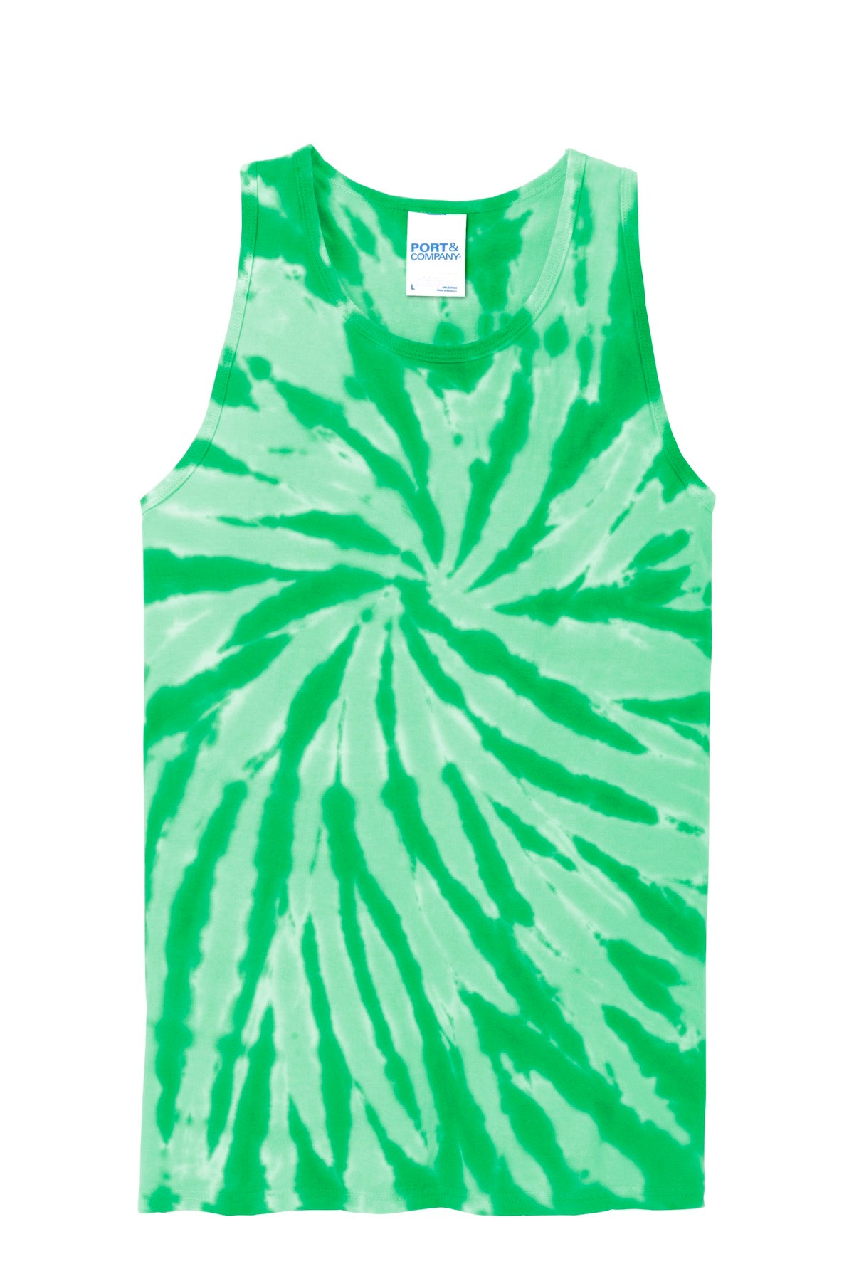 Front View of Kelly Port & Company Tie-Dye Tank Top. PC147TT