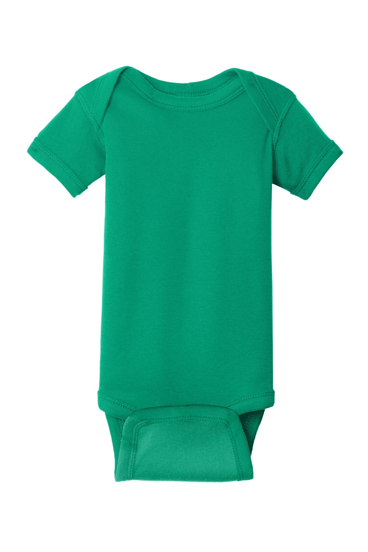 Front View of Kelly Rabbit Skins Infant Short Sleeve Baby Rib Bodysuit. RS4400
