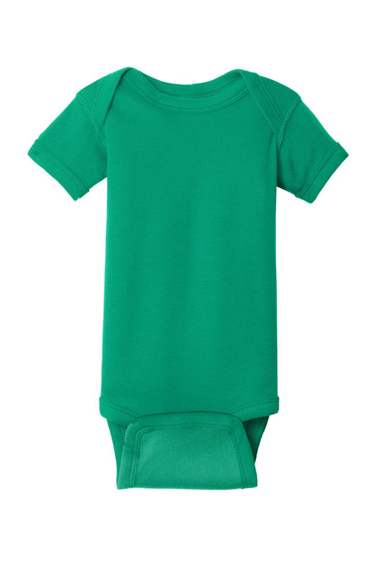 Front View of Kelly Rabbit Skins Infant Short Sleeve Baby Rib Bodysuit. RS4400