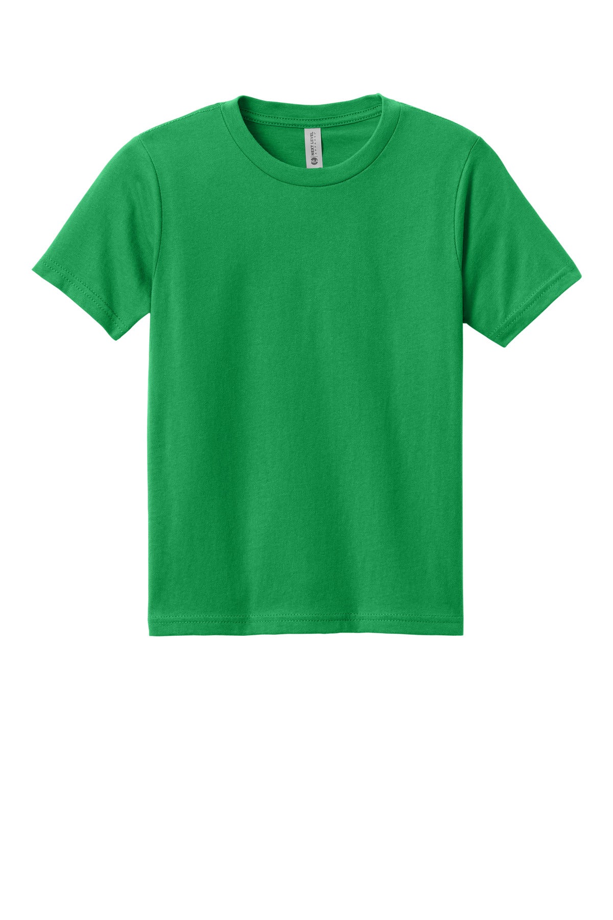 Front View of KellyGreen Next Level Apparel Youth Cotton Tee NL3310