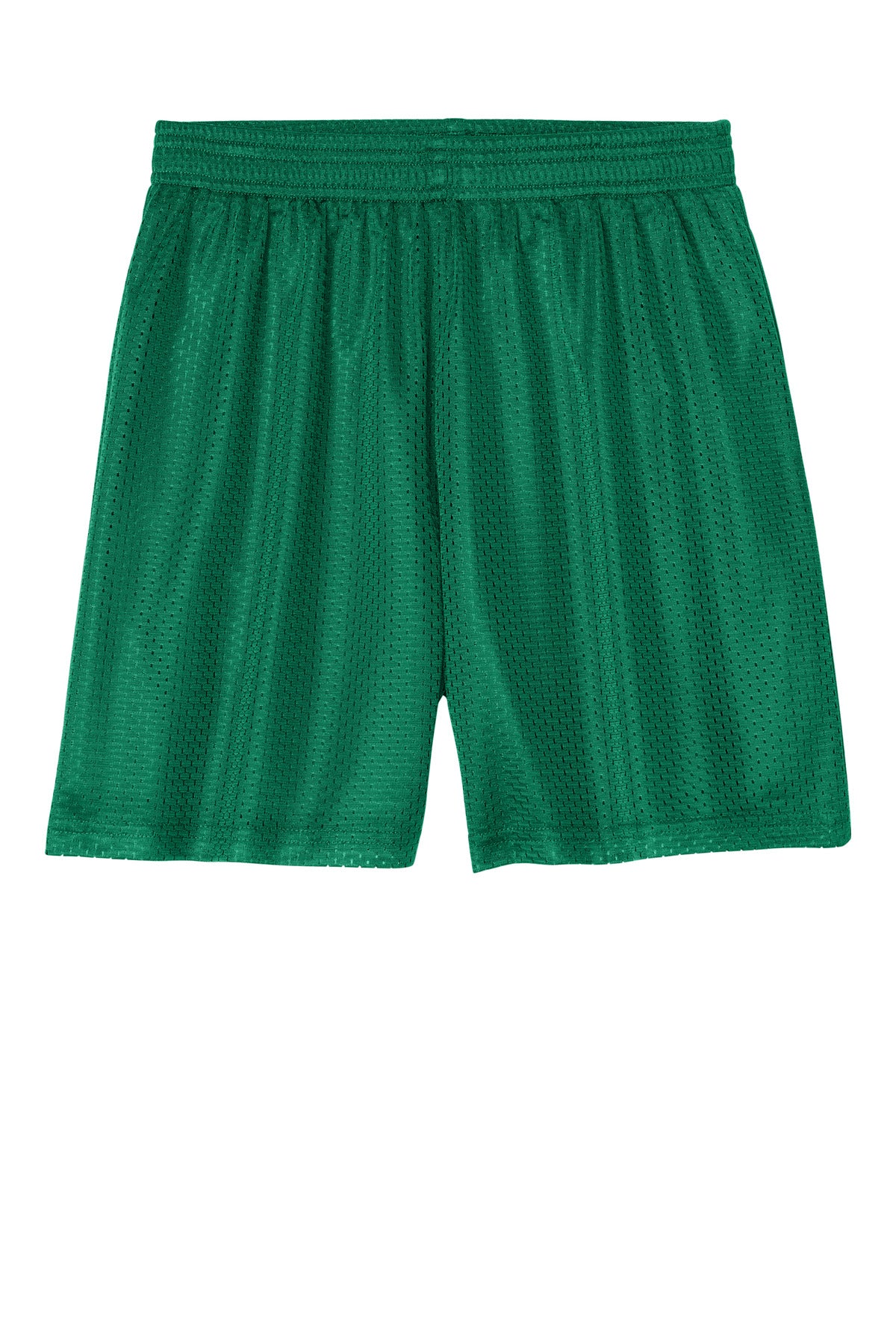 Front View of KellyGreen Sport-Tek Youth PosiCharge Mesh 5" Short YST5100