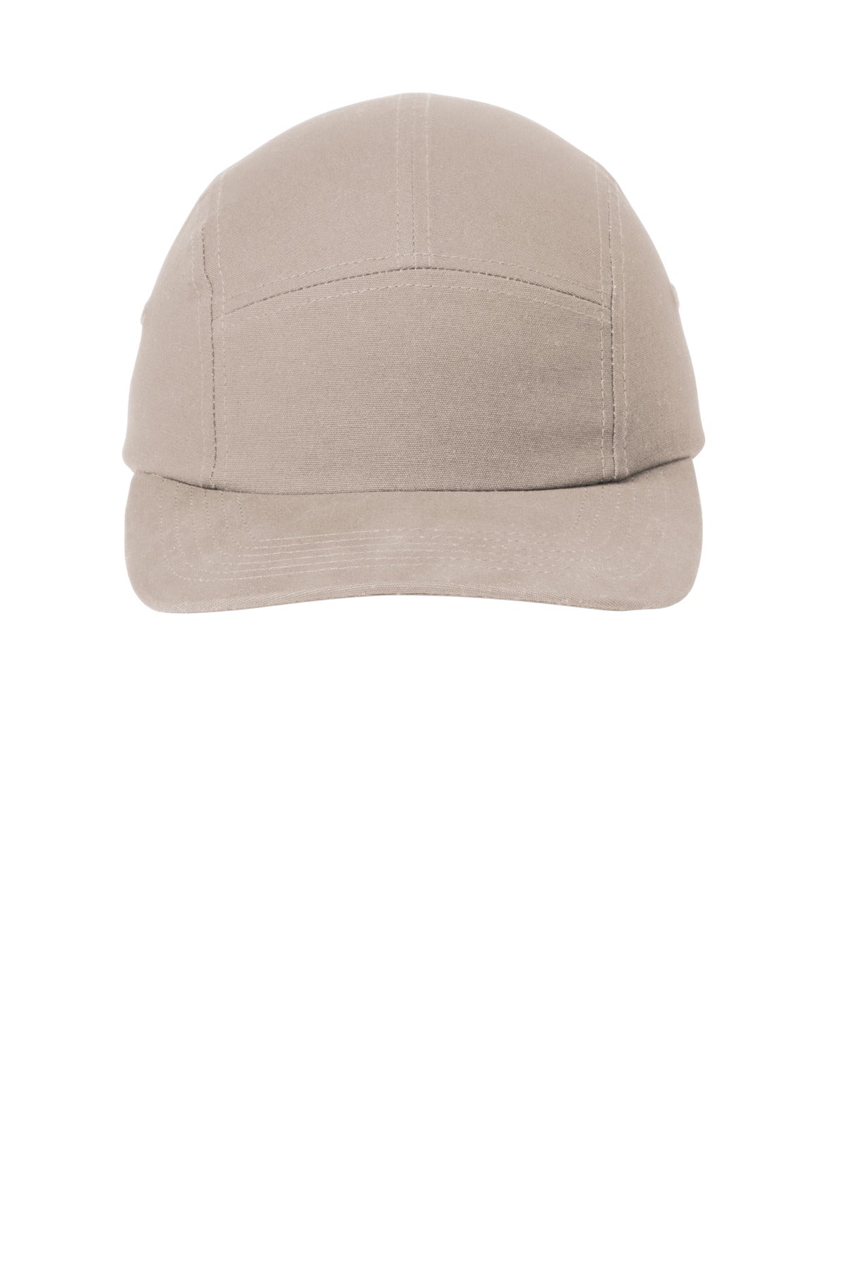 Front View of Khaki Port Authority Brushed Cotton Camper Cap C970