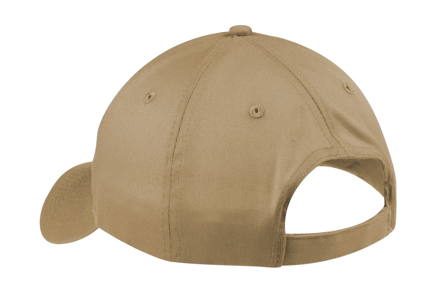 Front View of Khaki Port & Company Six-Panel Twill Cap. CP80