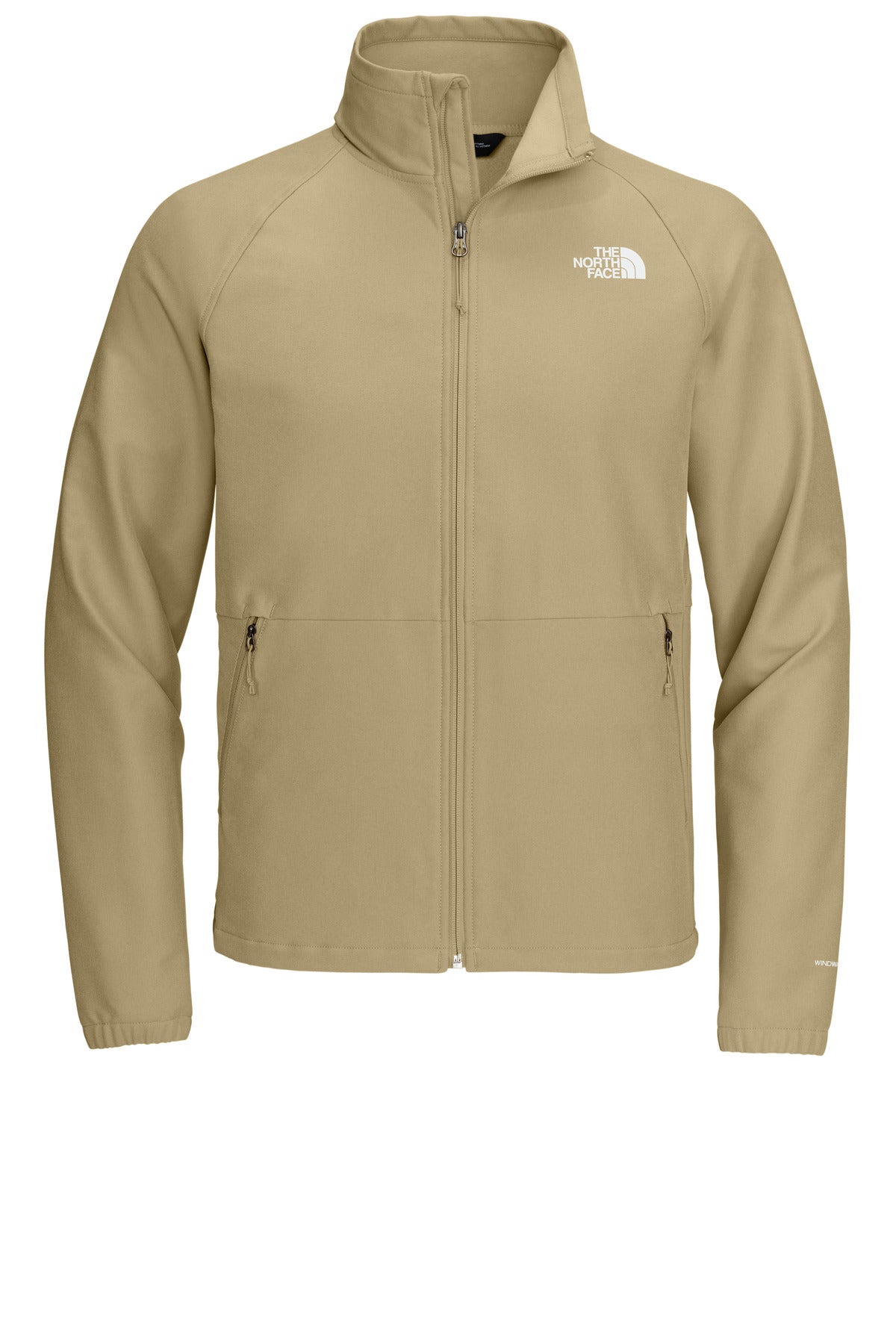 Front View of KhkStnDkHt The North Face Barr Lake Soft Shell Jacket NF0A8BUD