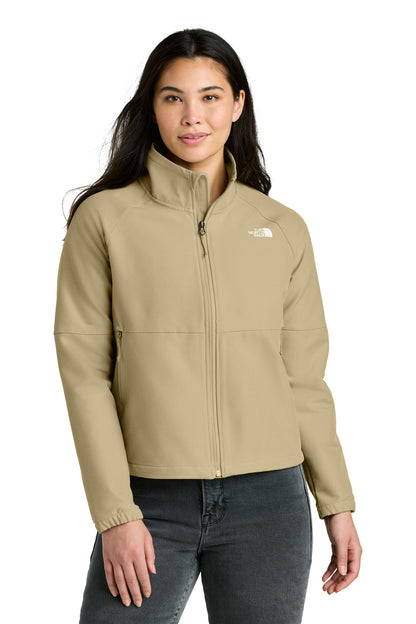 Front View of KhkStnDkHt The North Face Women's Barr Lake Soft Shell Jacket NF0A8C5C