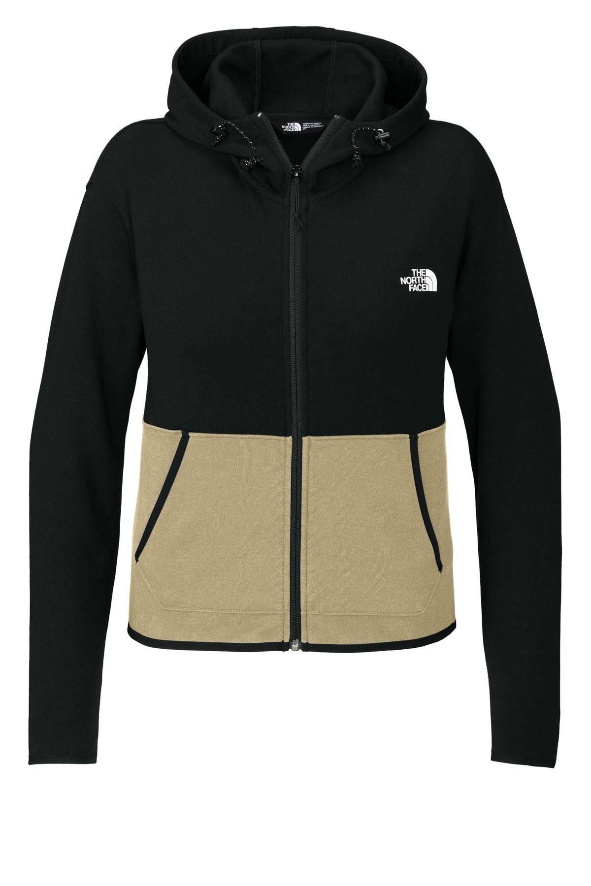Front View of KhStn/TNFB The North Face Women's Double-Knit Full-Zip Hoodie NF0A8BUT