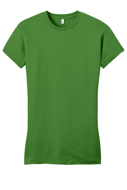 Front View of Kiwi Green District Women's Fitted Very Important Tee . DT6001