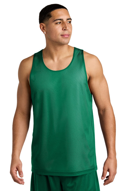 Front View of KllyGr/Wht Sport-Tek PosiCharge Reversible Mesh Tank ST5000