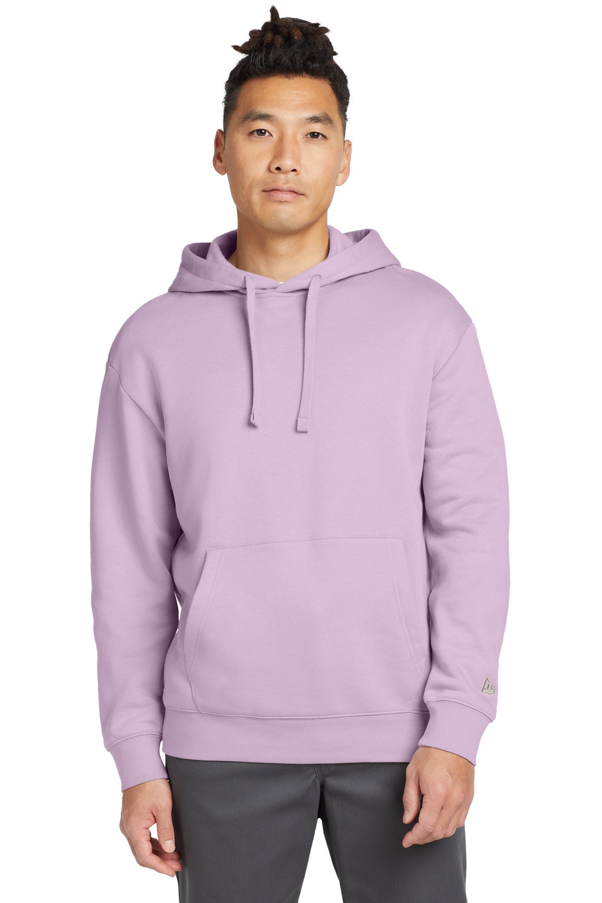 Front View of Lavender New Era Heritage Fleece Pullover Hoodie NEA525