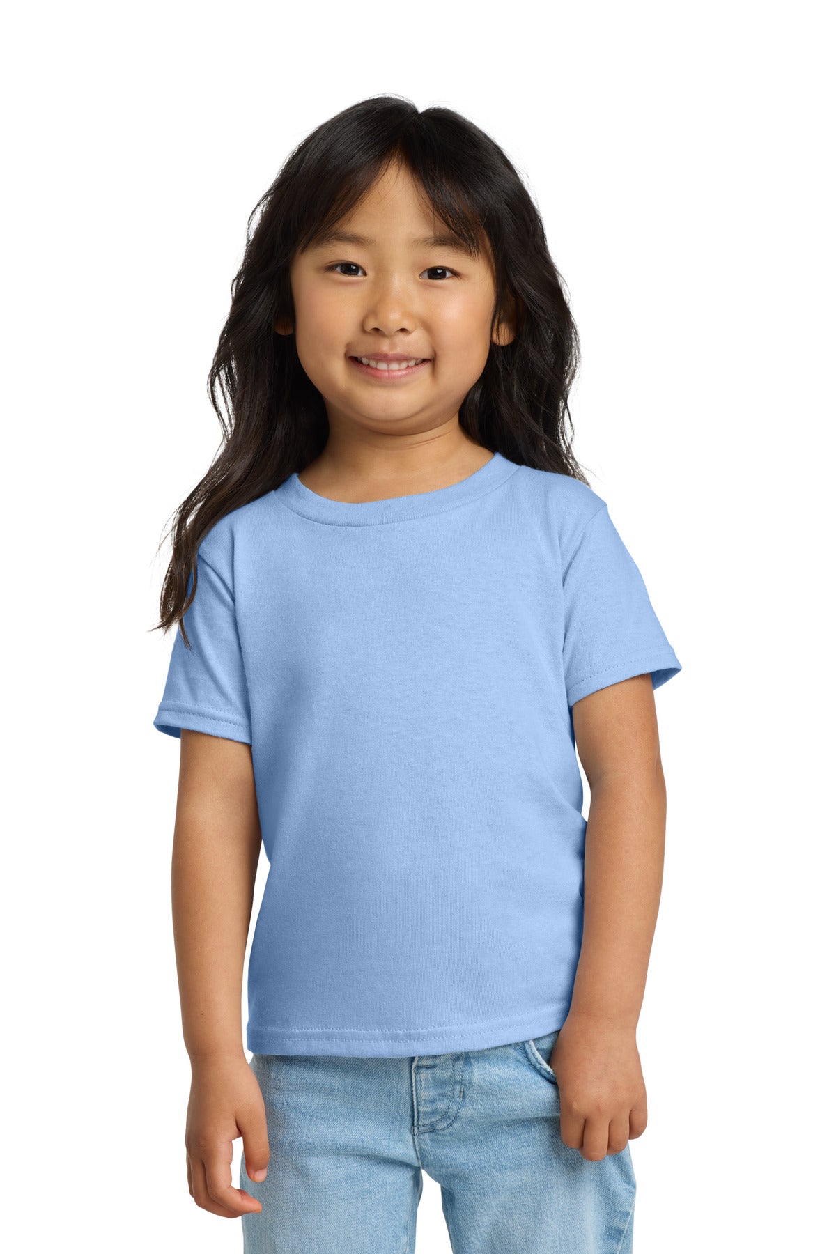 Front View of Light Blue Gildan Heavy Cotton Toddler T-Shirt 5100P