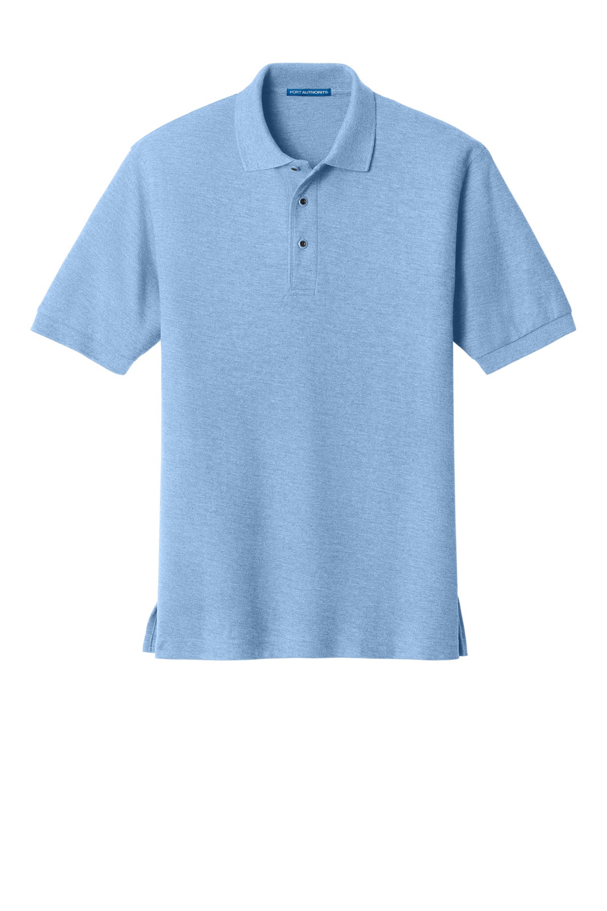 Front View of Light Blue Port Authority Tall Silk Touch Polo. TLK500
