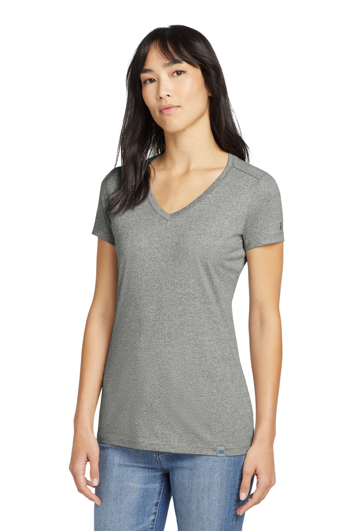 Front View of Light Graph Tw New Era Women's Heritage Blend V-Neck Tee. LNEA101
