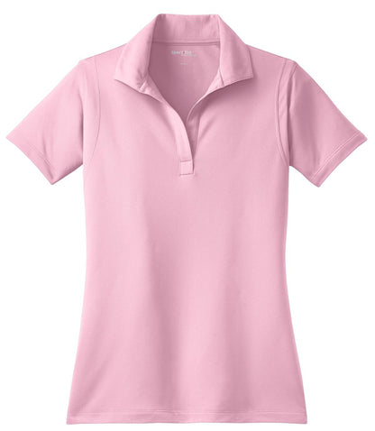 Front View of Light Pink Sport-Tek Women's Micropique Sport-Wick Polo. LST650