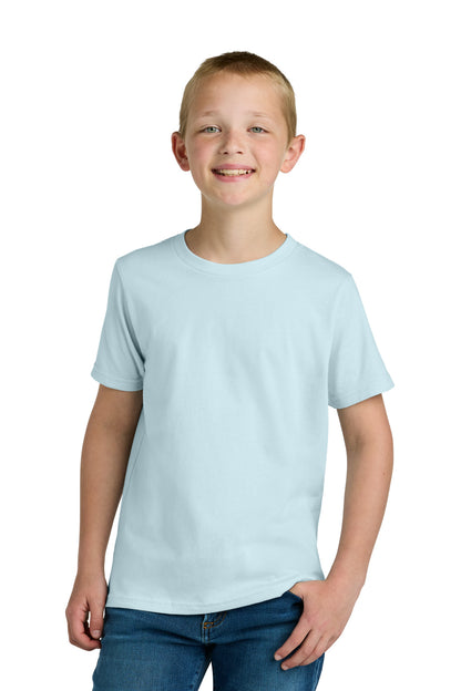 Front View of LightBlue Next Level Apparel Youth Cotton Tee NL3310