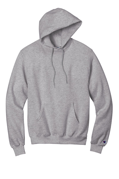 Front View of LightSteel Champion Powerblend Pullover Hoodie. S700