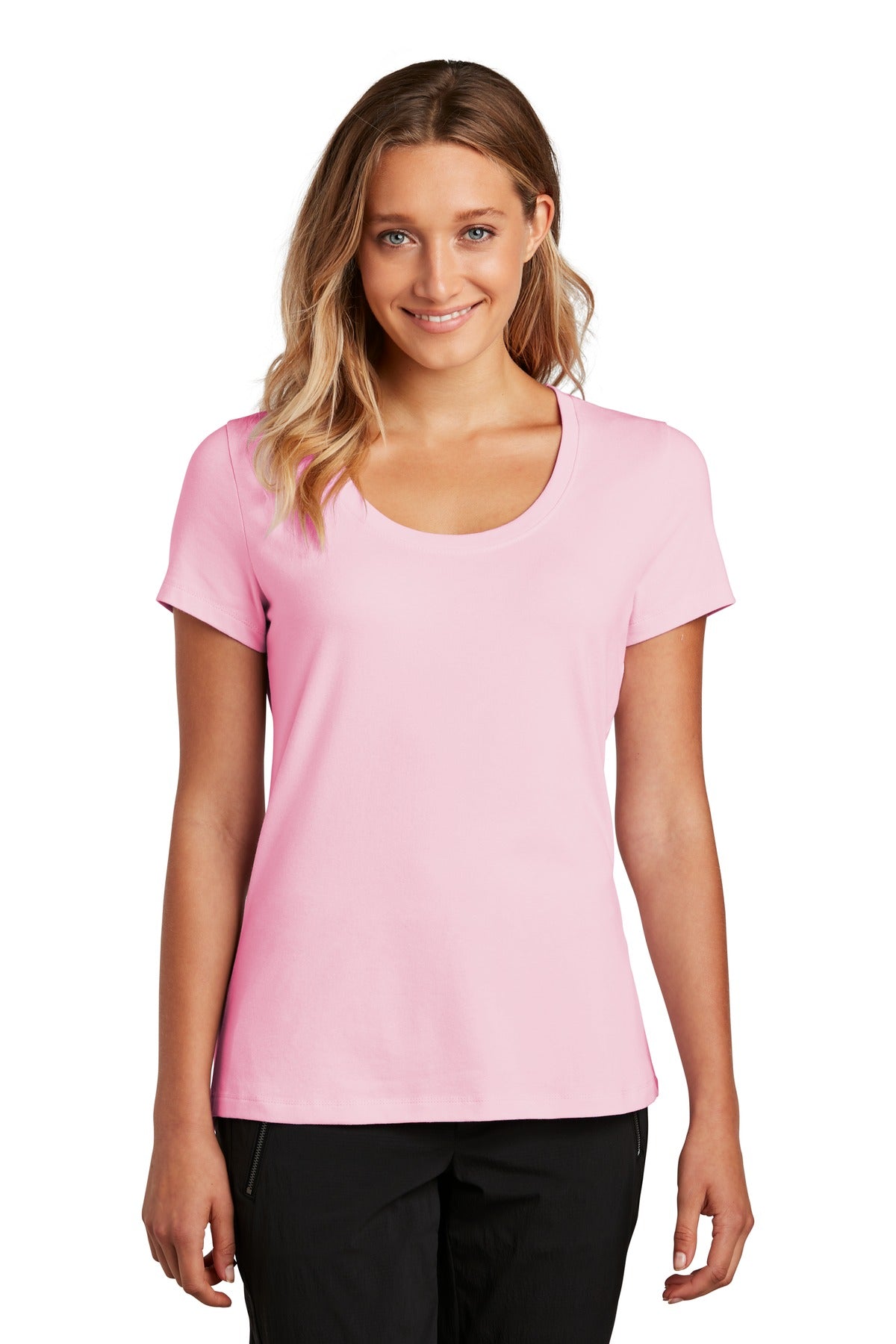 Front View of Lilac District Women's Flex Scoop Neck Tee DT7501