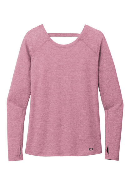 Front View of Lilac Hthr OGIO Women's Force Long Sleeve Tee LOE340