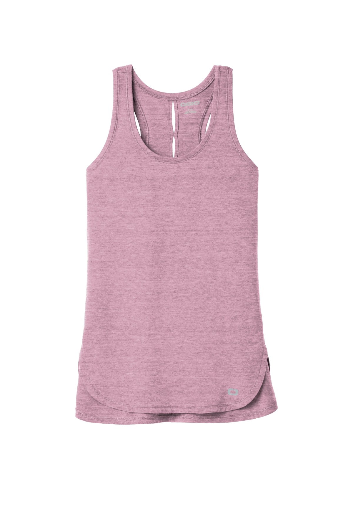 Front View of Lilac Hthr OGIO Women's Luuma Tank. LOG801