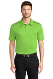 Front View of Lime Port Authority Silk Touch Performance Pocket Polo. K540P