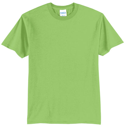 Front View of Lime Port & Company Tall Core Blend Tee. PC55T
