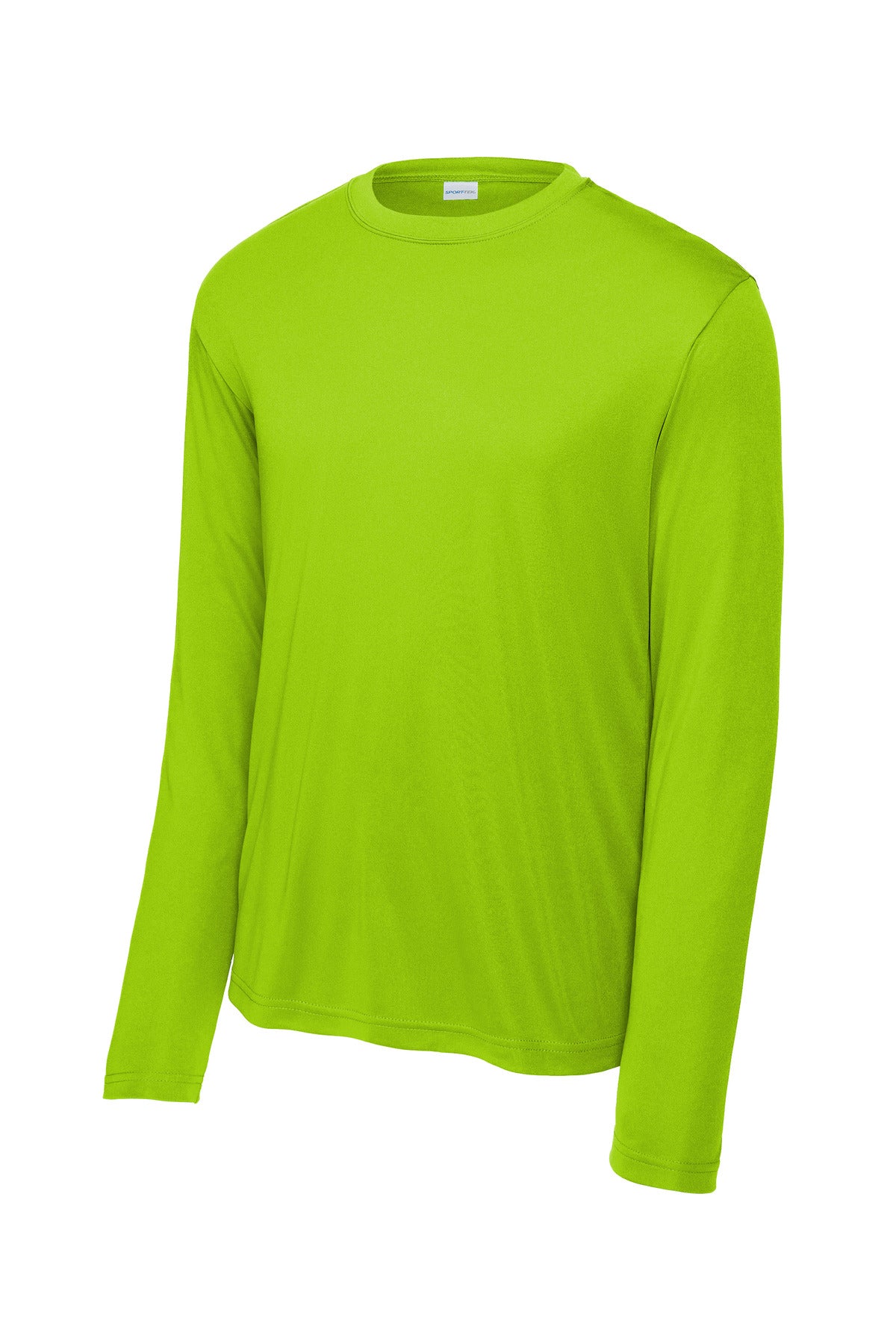 Front View of Lime Shock Sport-Tek Tall Long Sleeve PosiCharge Competitor Tee. TST350LS