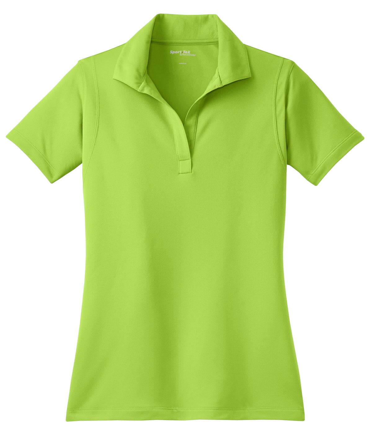 Front View of Lime Shock Sport-Tek Women's Micropique Sport-Wick Polo. LST650