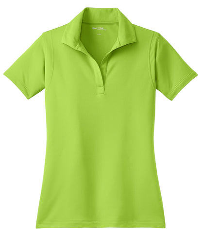 Front View of Lime Shock Sport-Tek Women's Micropique Sport-Wick Polo. LST650