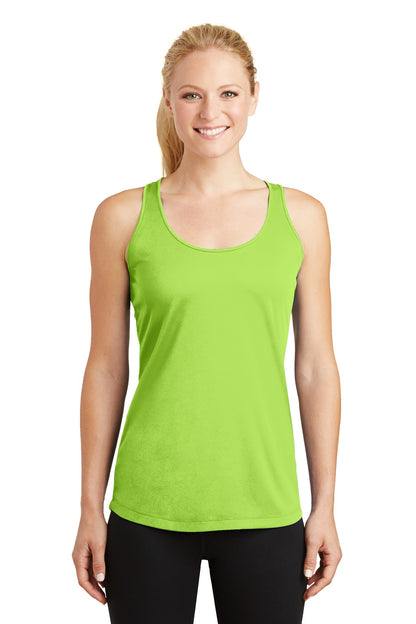Front View of Lime Shock Sport-Tek Women's PosiCharge Competitor Racerback Tank. LST356
