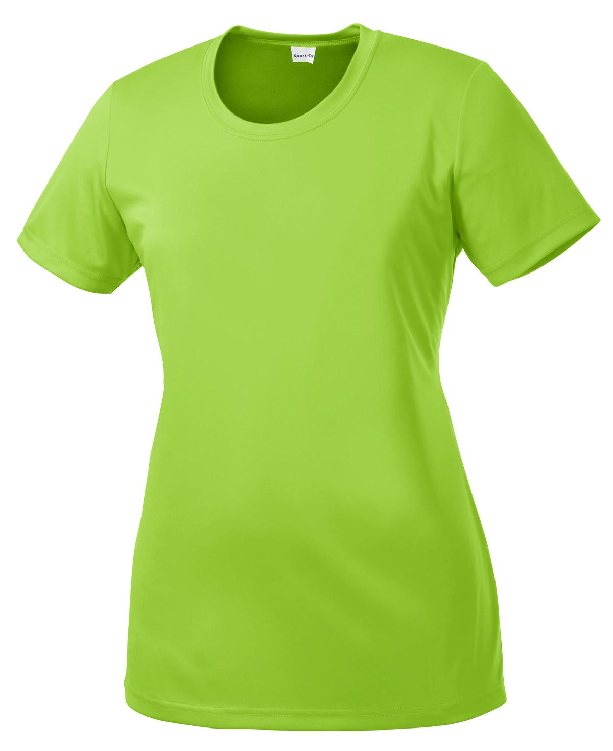 Front View of Lime Shock Sport-Tek Women's PosiCharge Competitor Tee. LST350