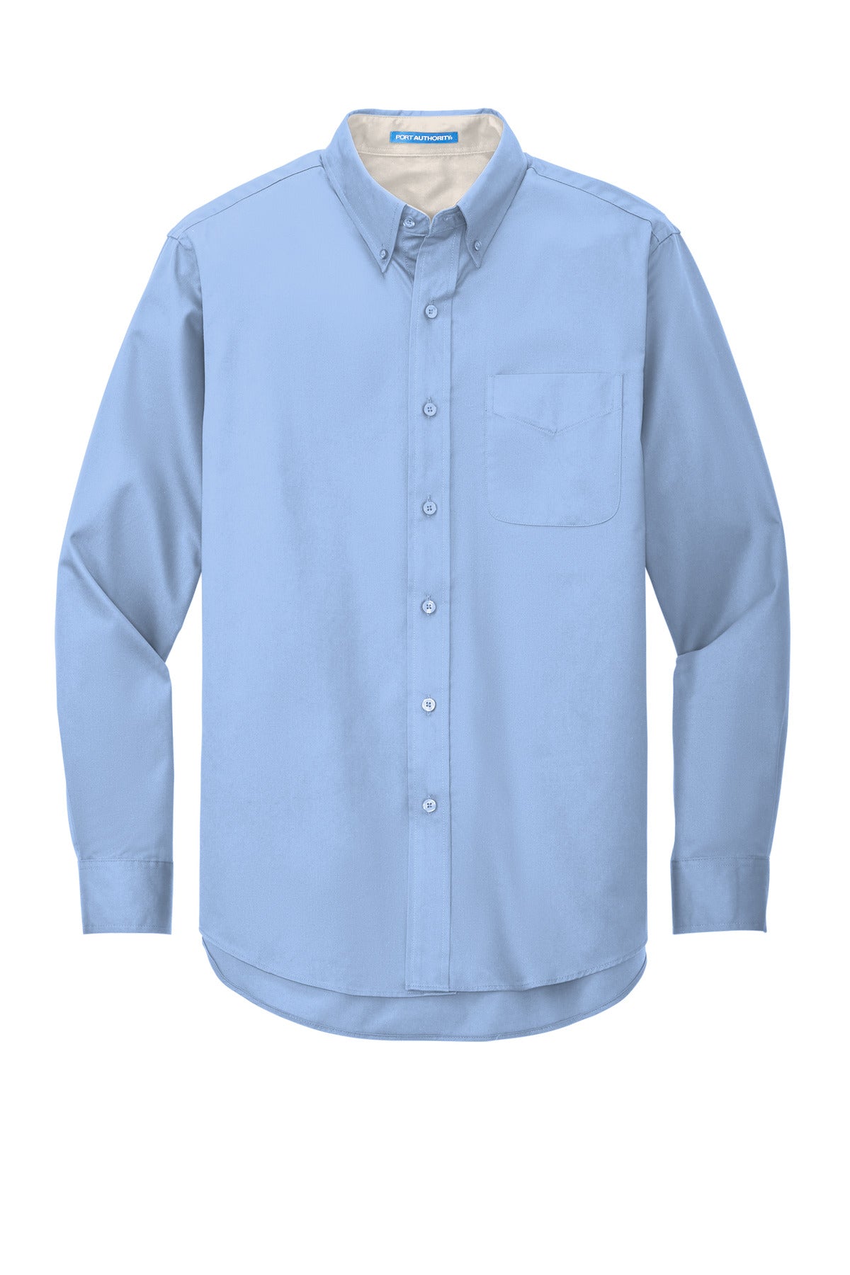 Front View of Lt Blue/Lt Stn Port Authority Extended Size Long Sleeve Easy Care Shirt S608ES