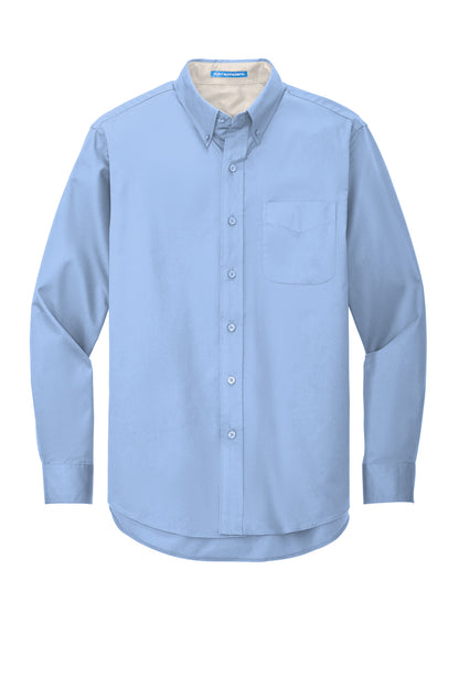 Front View of Lt Blue/Lt Stn Port Authority Extended Size Long Sleeve Easy Care Shirt S608ES