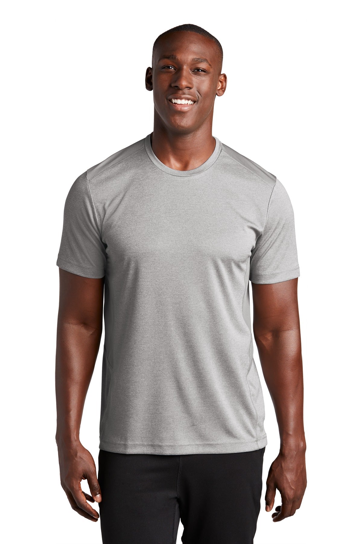 Front View of Lt Gry He/L Gy Sport-Tek Endeavor Tee. ST465