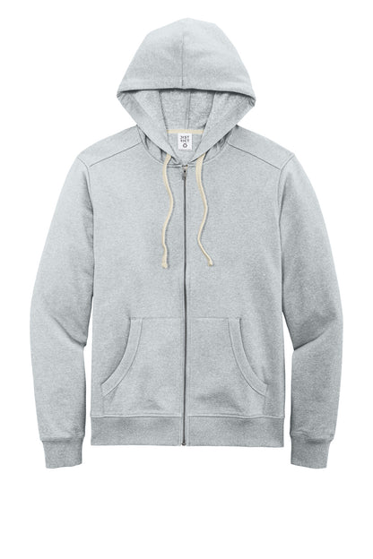 Front View of Lt Hthr Grey District Re-Fleece Full-Zip Hoodie DT8102