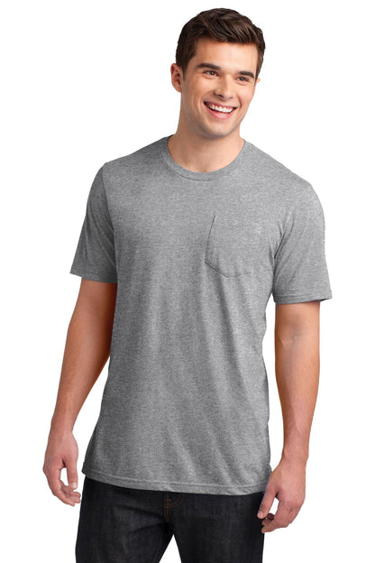 Front View of Lt Hthr Grey District Very Important Tee with Pocket. DT6000P