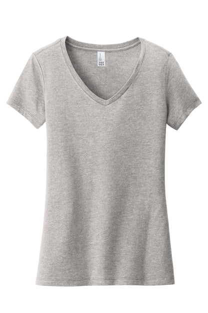Front View of Lt Hthr Grey District Women's Very Important Tee V-Neck. DT6503