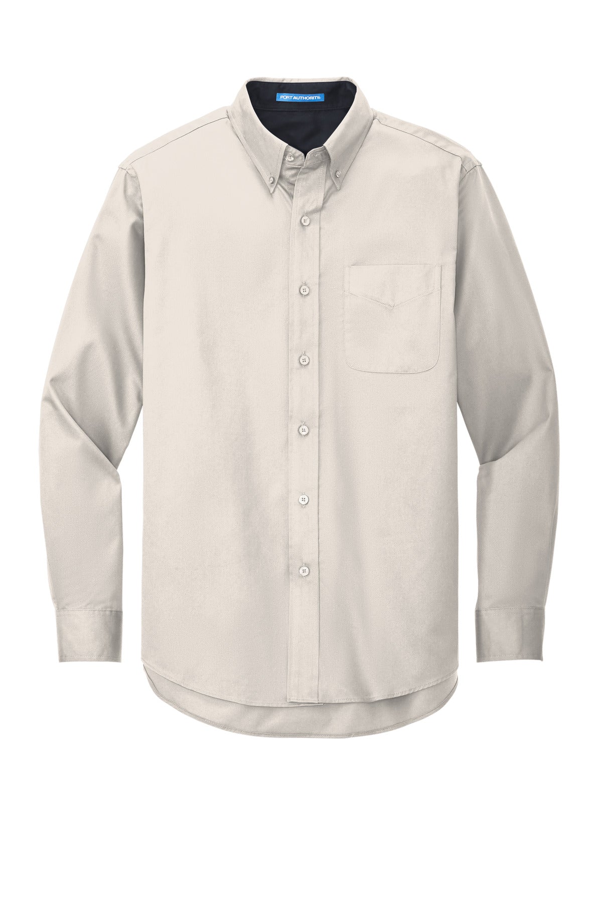 Front View of LT STN/CLSC NY Port Authority Extended Size Long Sleeve Easy Care Shirt S608ES