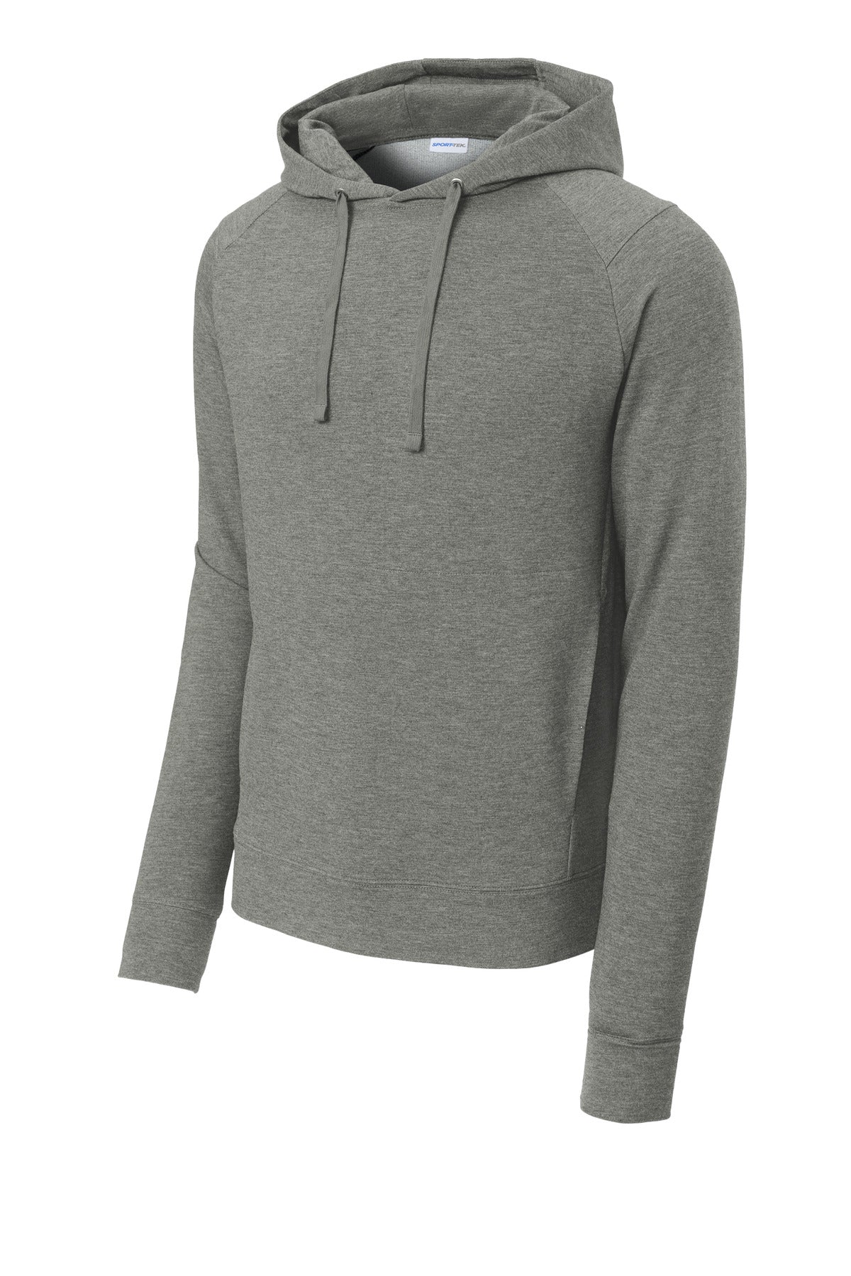 Front View of LtGreyHt Sport-Tek Sport-Wick Flex Fleece Pullover Hoodie ST562