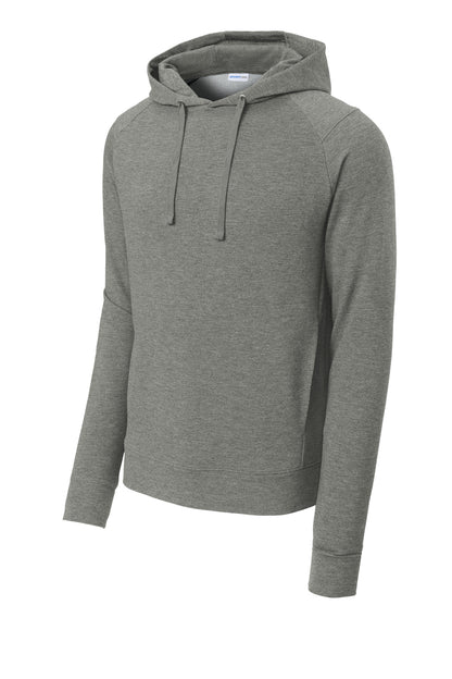 Front View of LtGreyHt Sport-Tek Sport-Wick Flex Fleece Pullover Hoodie ST562