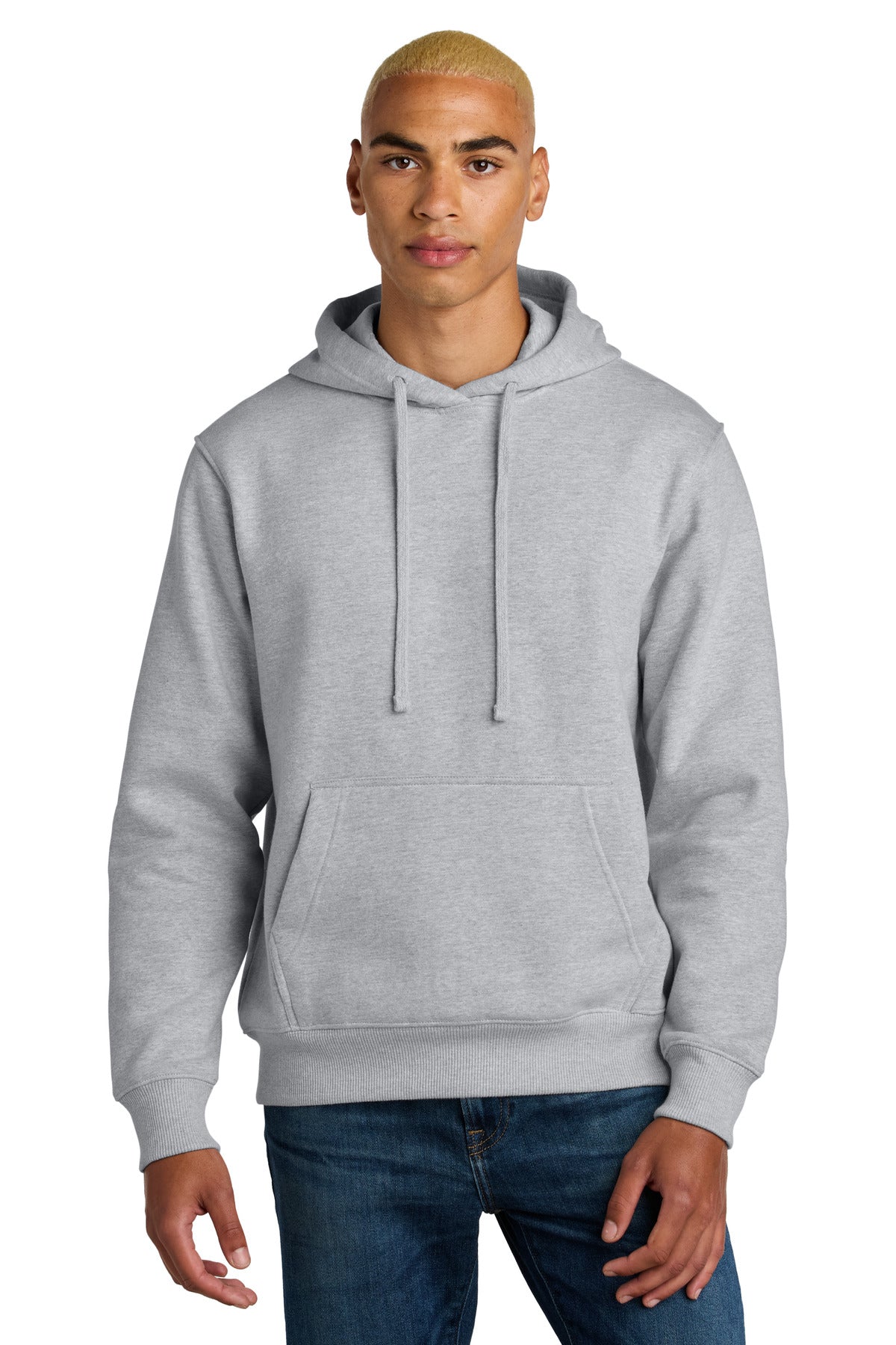Front View of LtHtGry District V.I.T. Super Heavyweight Fleece Hoodie DT6600
