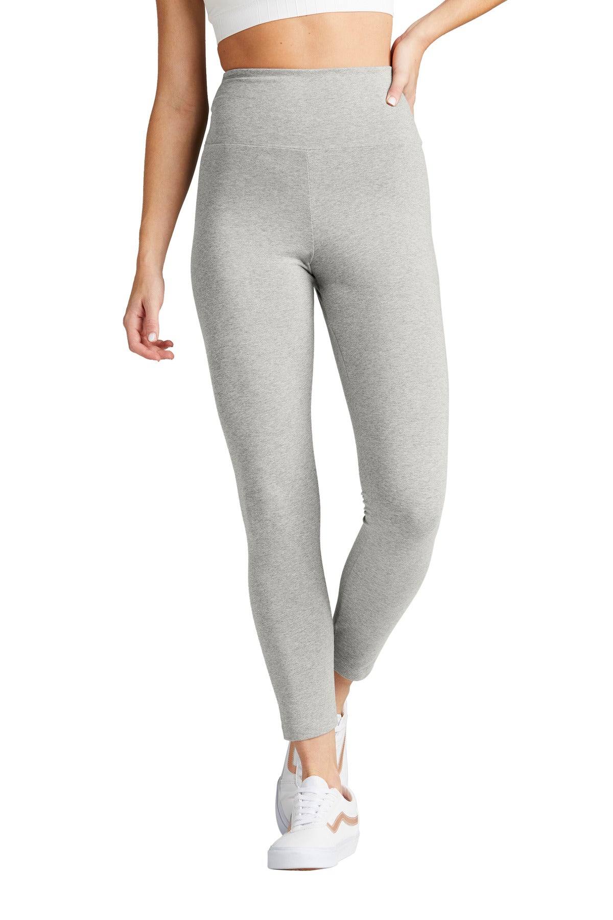 Front View of LtHtGry District Women's Flex High-Waist Legging DT7510
